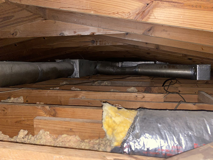 Attic insulation, before