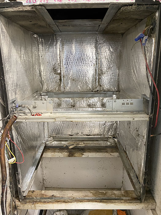 Air handler cabinet restoration, before