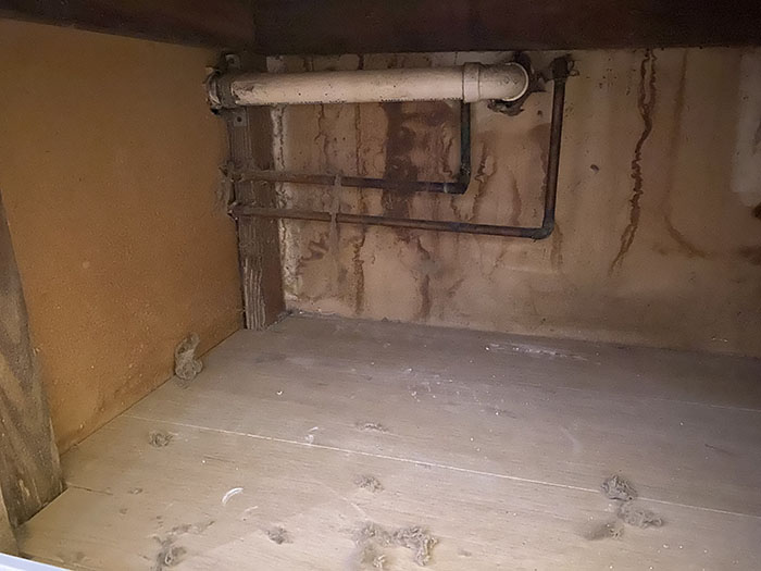 HVAC cabinet restoration, before