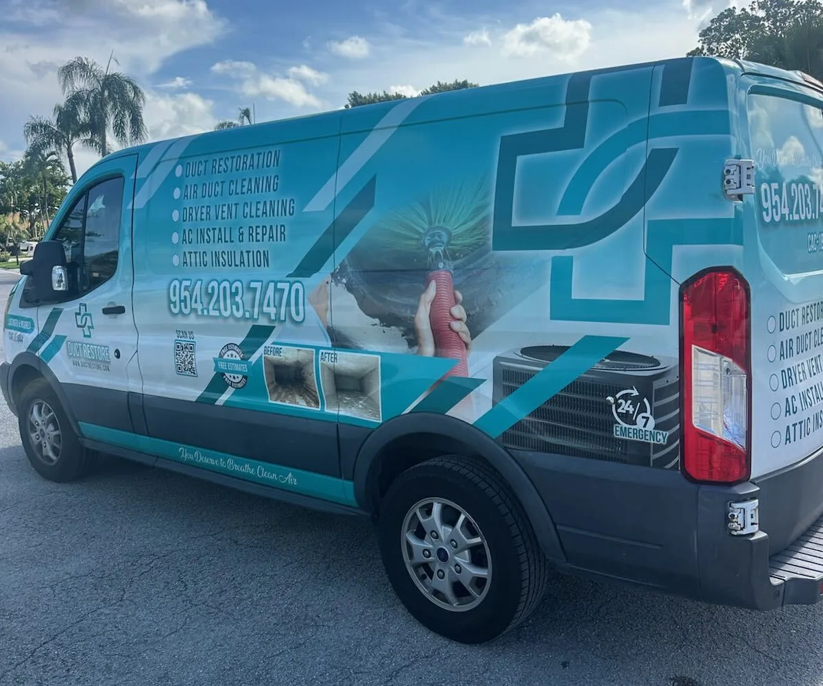 Duct Restore’s branded service van parked outdoors