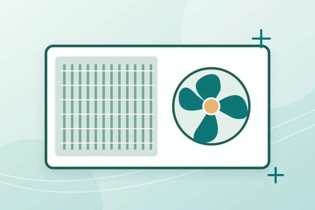 Illustration of an HVAC coil and blower fan